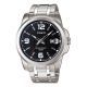 CASIO Stainless Steel Round Watch for Men Analog Black Dial Water Resistance MTP-1314D-1AVDF
