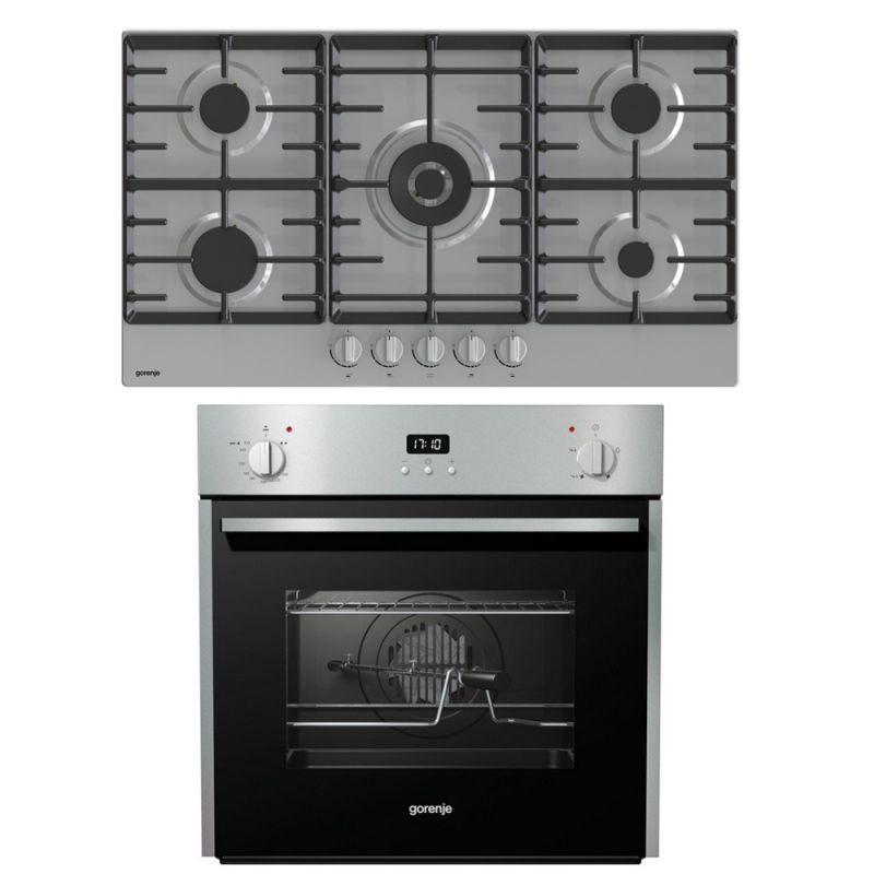 Gorenje Built In Gas Oven Cm With Grill And Gas Hob Cm Bog E Fx