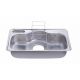 Hans Sink Jumbo Single Bowl with Stainless Steel Colander and Detergent Shelf and Pot DJIS850P Premium