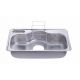 Hans Sink Jumbo Single Bowl with Stainless Steel Colander and Detergent Shelf DJIS850P