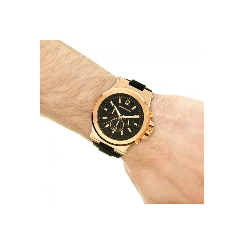 dinsdag een schuldeiser gips Michael Kors Dylan Wrist Watch for Men Rubber band Chronograph Diameter 48  mm Black Color MK8184