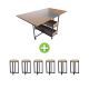 Artistico Modern Dining Table With 6 Chairs Brown AMDT150B+6