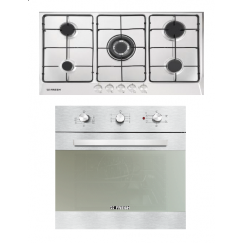 FRESH Gas Built-In Hob 90 cm Enamel with Built-In Gas Oven Grill Electricity 60 cm F-8866-10342