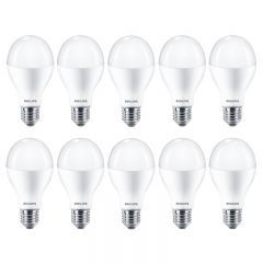 Philips Set 10 Pieces Lamp LED 9 watt White E27 Star-WH