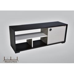 Wood & More TV Table 1 Door 120*44 cm White*Dark Brown TVT-1DR-120(WDB)