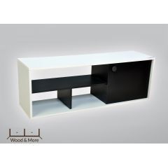 Wood & More TV Table 1 Door 120*44 cm White*Black TVT-1DR-120(WB)