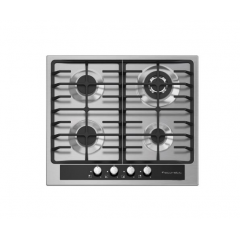 Ecomatic Built-In Hob 60 cm 4 Gas Burners Cast Iron Front Control Stainless S603GC