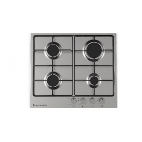 Ecomatic Built-In Hob 60 cm 4 Gas Burners Enamel Front Control Stainless S603B