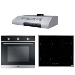 Franke Built-In Electric Hob 4 Burners 60 cm and Electric Oven 60 cm and Hood 60cm 400 m3/h FHR 604 C T XS