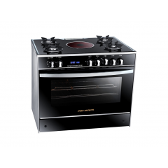 Premium Cooker iChef Plus 4 gas , infra 90*60 cm Glass Top With Fan Safety Digital PRM6090GS-AC-383-IDSH-S-F