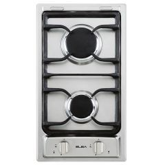 Elba Gas Hob 30 cm 2 Burners Cast Iron Safety Stainless Steel E35-200XD