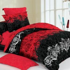 Family Bed Flat Bed Sheet Cotton Satin 4 Pieces Multi Color CS_4011