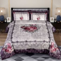 Family Bed Plush Comforter Bed Flannel Bed Set Multi Color F_702