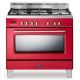 Elba Cooker 5 Burners Cast Iron Full Safety Triple Burner With Cooling Fan Digital Screen Red Color 9SVXRR888ICK
