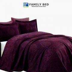 Family Bed Jacquard Comforter Set 3 Pieces Purple CJP_404