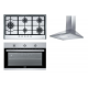 Franke Kitchen Hood 90cm 430 m3/h and Gas Hob 90 cm and Gas Oven 90cm Stainless FHM 905 4G LTC XS C