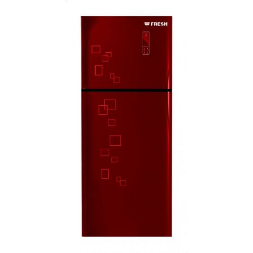 FRESH Refrigerator No Frost 397 L With LG Motor Red Glass FNT-MR470YGR 4K