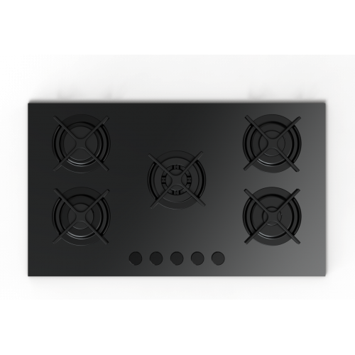 Fresh Built-In Hob 5 Burner 90 cm Glass Safety with Cast Iron SCHOT-9606