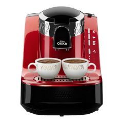 أوكا ماكينة صنع القهوة التركية الأوتوماتيكية باللون الأحمر*كروم