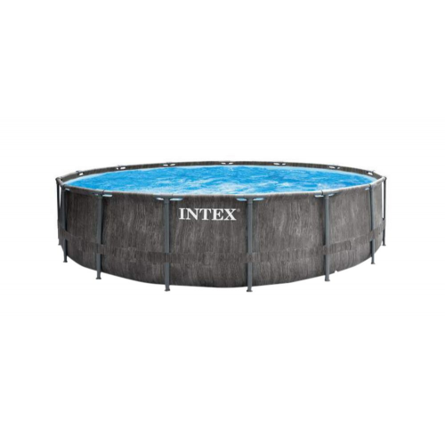 Intex Swimming Pool 457*122 Cm Round Shape Prism Frame With Filter Pump Greywood IX-26742