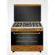 REAL TECH Bright Wooden Cooker 5 Burners 60*90 Digital with Fan R6090CW-Cup02-Di -Wi- Br-K