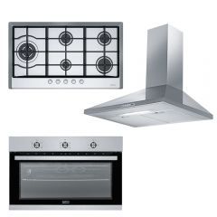 Franke Chimney Hood 90 cm 430 m3/h and Gas Hob 5 and Gas Oven 90 cm FJO-924 XS
