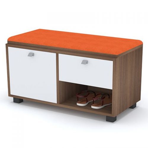 Artistico Shoe Storage 80*38*50 Cm With Seating Unit Orange ASC-80O