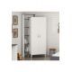 Wood & More Bedroom Bed 120 cm and Wardrobe 110 cm and Commodino White*Gray Bundle 1