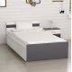 Wood & More Bedroom Bed 120 cm and Wardrobe 150 cm and Commodino White*Gray Bundle 2