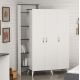 Wood & More Bedroom Bed 120 cm and Wardrobe 150 cm and Commodino White*Gray Bundle 2