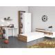 Wood & More Bedroom Bed 120 cm and Wardrobe 110 cm and Commodino White*Brown Bundle 4