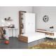 Wood & More Bedroom Bed 120 cm and Wardrobe 150 cm and Commodino White*Brown Bundle 5
