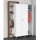Wood & More Bedroom Bed 120 cm and Wardrobe 150 cm and Commodino White*Brown Bundle 5