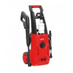 MPT Pressure Broom 125 Bar on Wheels 1400 Watt Drainage Rate 6.5 and 5.5 Liters 5 Meter Hose and Soap Tank MHPW1403