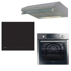 Hoover Built In Electric Hob Ceramic 60cm Electric Oven 60 cm and Kitchen Cooker Hood 60 cm HH64DB3T
