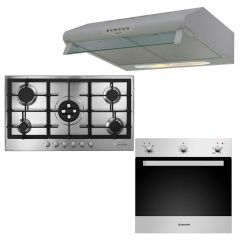 Hoover Built-in Hob Gas 90cm and Gas Oven 60 cm and Hood 90 cm 275 m3/H HG953/1SXGH