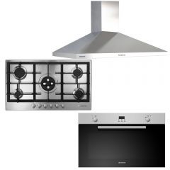Hoover Built-In Gas Oven 90 cm and Gas Hob 90cm and Hood Pyramids 90 cm 330 m3/H HGGF92DD