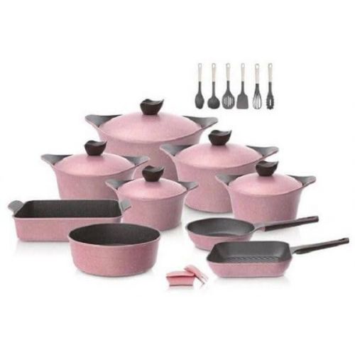 Neoflam Granite Cookware Set Of 20 pieces Marble Pink NEO-GC20P