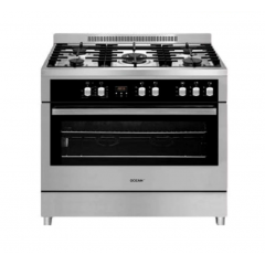 Ocean Gas Cooker 5 Burners 90cm Professional With Fan Cast Iron Stainless Steel OGCF95X-PRO-S-DK-F