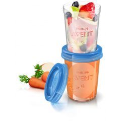 Avent Classic Plastic Bottle 125ml, Natural Flush Nipple, 4 Pieces, Milk Bags and Food Storage Cups SCF639/05