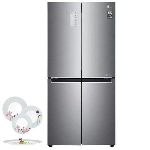 LG Refrigerator 4 Doors 530 Liter Inverter Shiny Steel GC-B22FTLFL