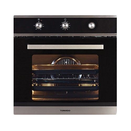 Tornado Gas Oven 60Liters With Gas Grill and FAN Stainless Steel: OV60GMFFS-2