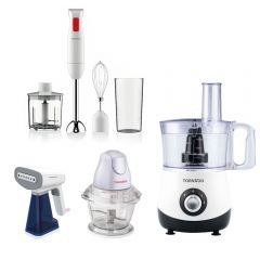 Tornado Food Processor 500 W and Hand Blender 250 W and Portable Steam Iron 1300 W and Chopper 400 W FP-500T