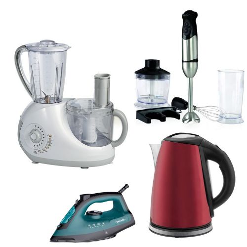 Tornado Food Processor 750 W and Kettle 1.8 L and Hand Blender 400 W and Steam Iron 2000 W FP-9300G
