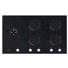 Ariston Built-In Gas Hob 5 Burners Full Safety Auto Ignition Black Glass AGS-92S-BK