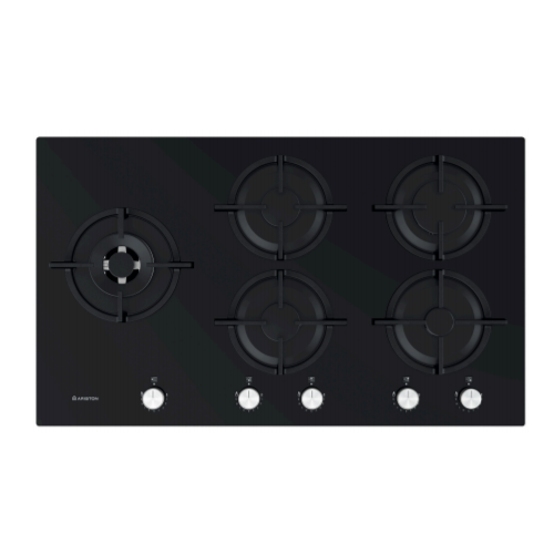 Ariston Built-In Gas Hob 5 Burners Full Safety Auto Ignition Black Glass AGS-92S-BK