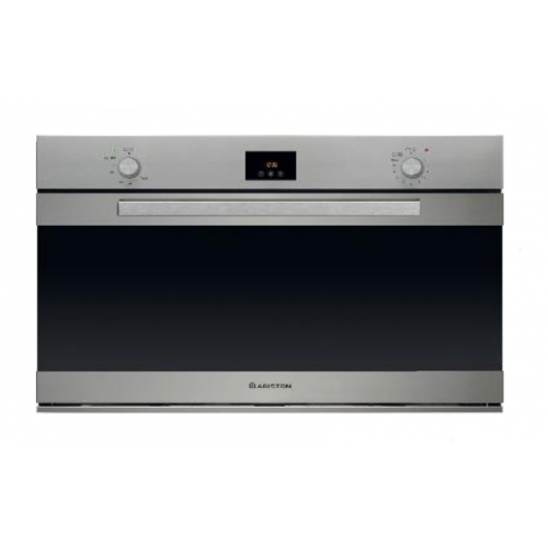 Ariston Built-In Gas Oven 90 cm With Electric Grill 97 Liter 2 Fans Auto Ignition Stainless Steel GESM-55-IX-A-30