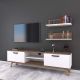 DOMANI TV Unit is Made of Imported High Quality MDF Wood With 2 Flap Sashes In addition to Two Decorative Shelves