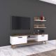 DOMANI TV Unit is Made of Imported High Quality MDF Wood With 2 Flap Sashes In addition to Two Decorative Shelves