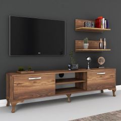 DOMANI TV Unit is Made of Imported High Quality MDF Wood In Addition to 2 Sashes and 5 PVC Legs Size 140*40*55 cm T0115